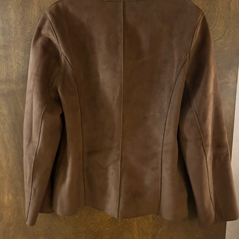 Faux Suede Brown Jacket, Size 12, New without tags - Picture 6 of 8